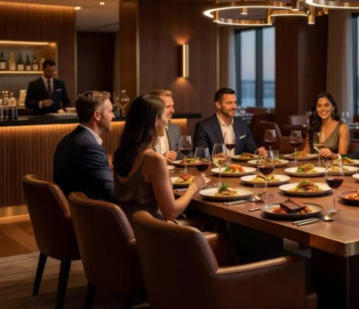 Contemporary Australian fine dining dishes plated on a dark stone table